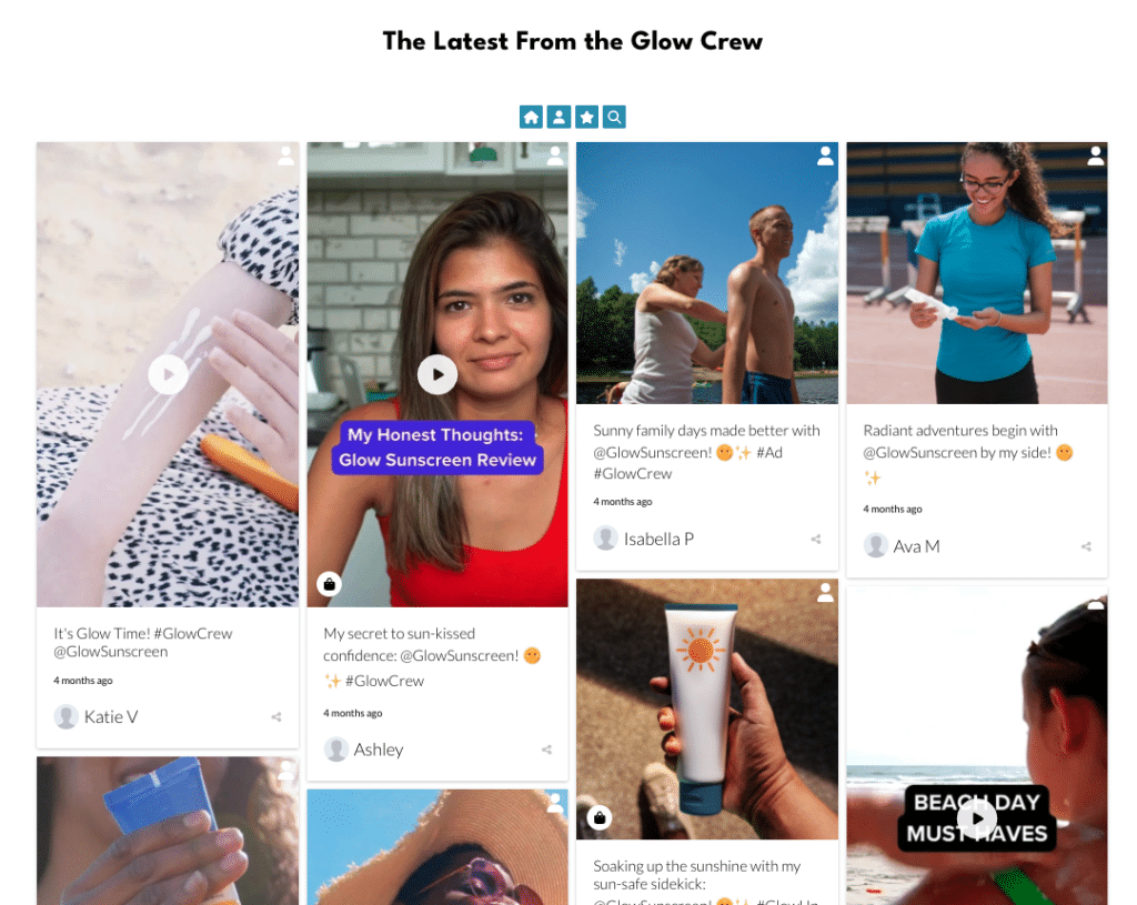 TINT's UGC website galleries allow brands to easily showcase their customer photos, videos, reviews, and testimonials across their digital assets